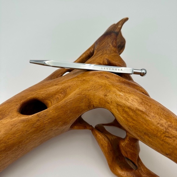 NWT/NEW - Levenger Pocket Jott | Obsidian (Black) Pebbled Leather | Chrome Pen - Picture 7 of 12